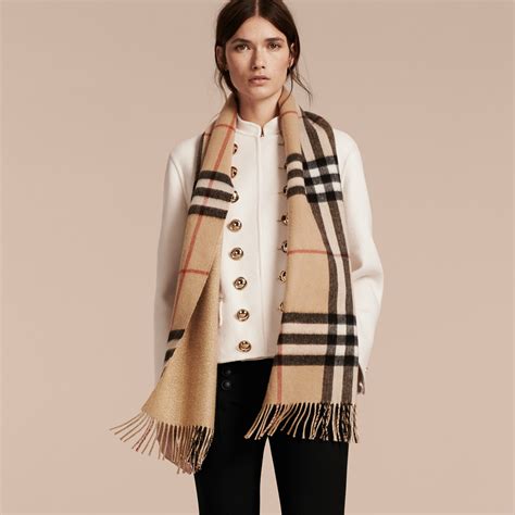 burberry large check cashmere scarf|Burberry reversible check cashmere scarf.